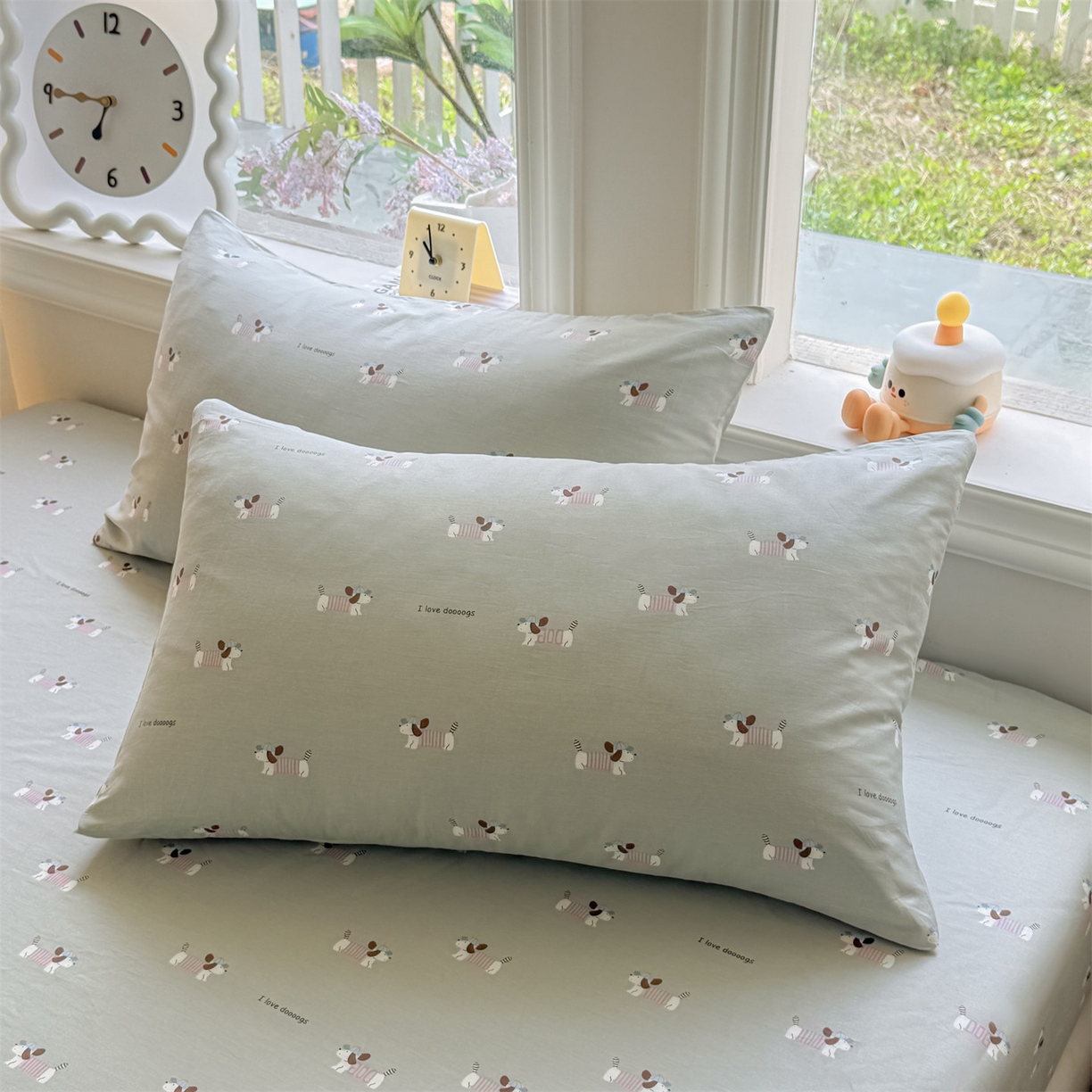 91家纺网 家纺一手货源 找家纺 女子家纺 2026新款全棉印花四件套系列 克里斯-绿