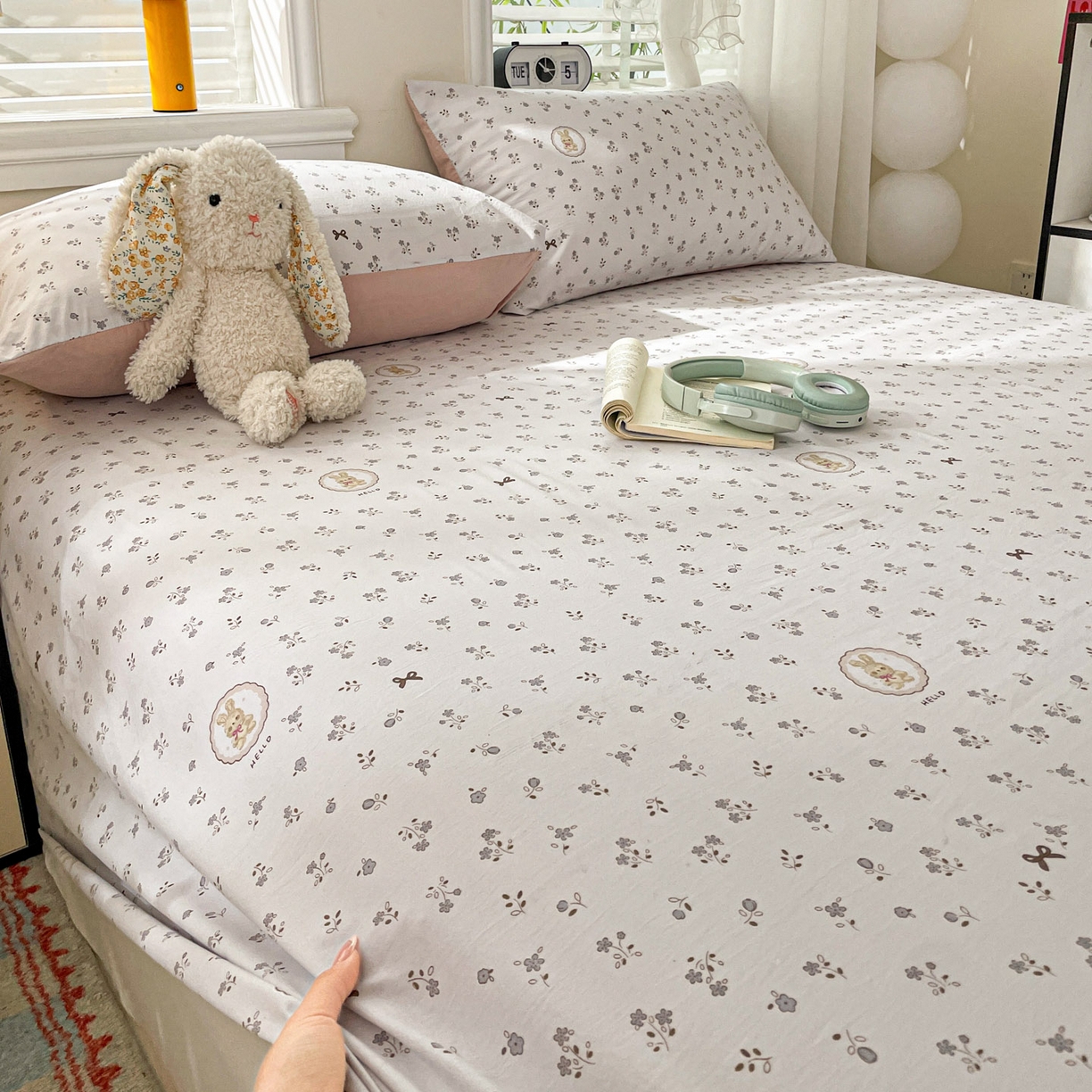 91家纺网 家纺一手货源 找家纺 纽缦家纺 2026新款A类105g四件套古法水洗棉单床单床单单件 恋空灰