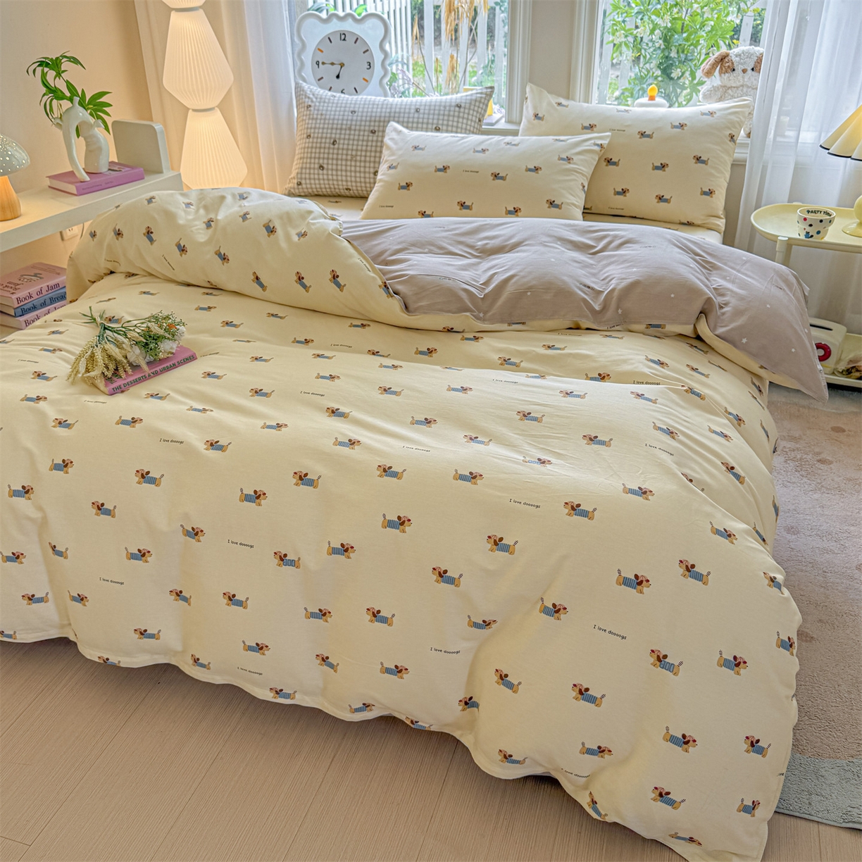 91家纺网 家纺一手货源 找家纺 女子家纺 2026新款全棉印花四件套系列 克里斯-米