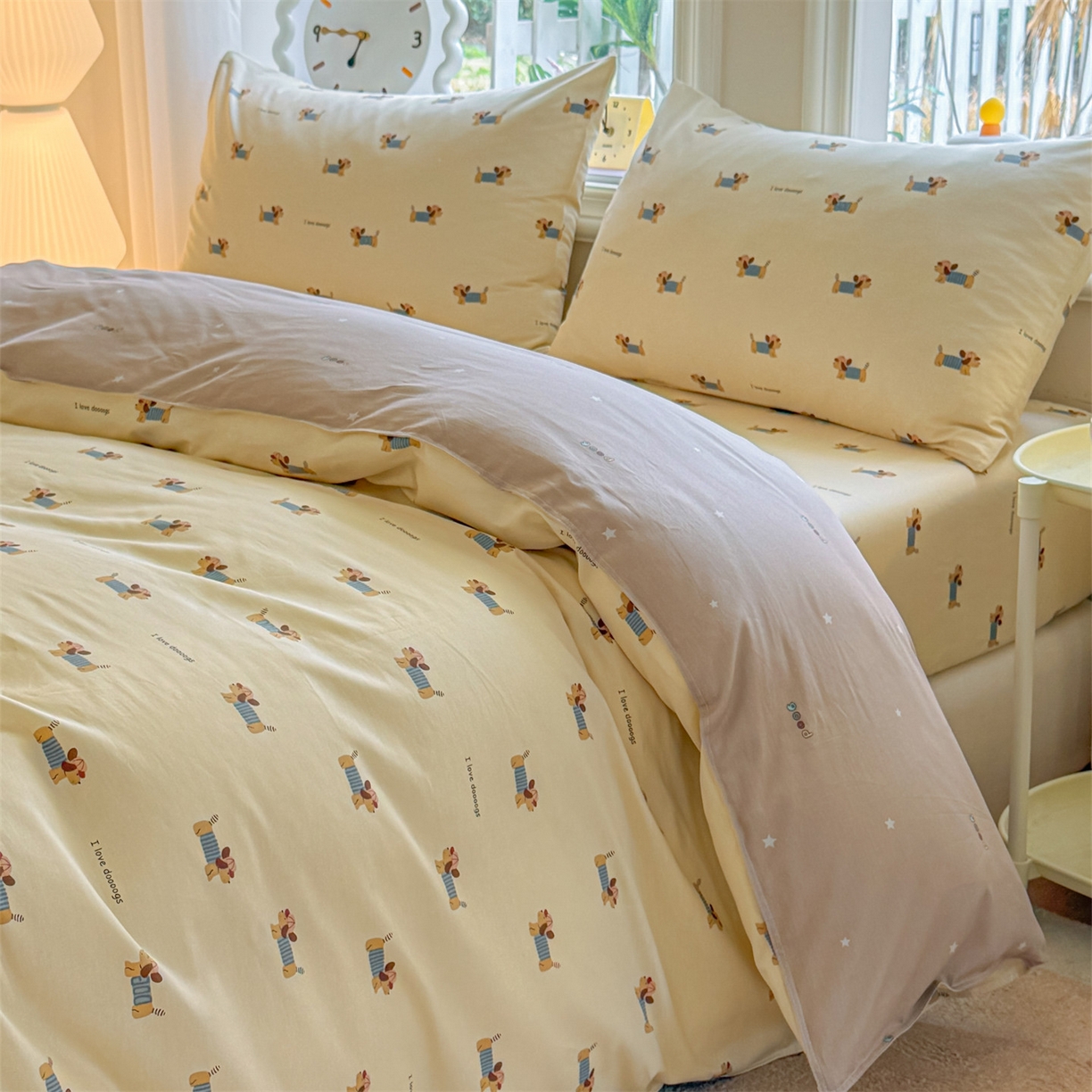 91家纺网 家纺一手货源 找家纺 女子家纺 2026新款全棉印花四件套系列 克里斯-米