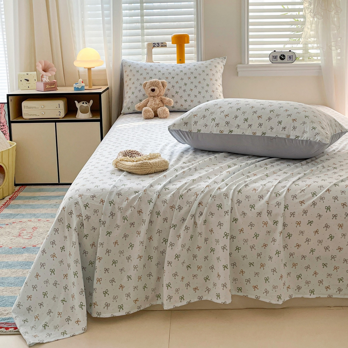 91家纺网 家纺一手货源 找家纺 纽缦家纺 2026新款A类105g四件套古法水洗棉单床单床单单件 铃兰兰