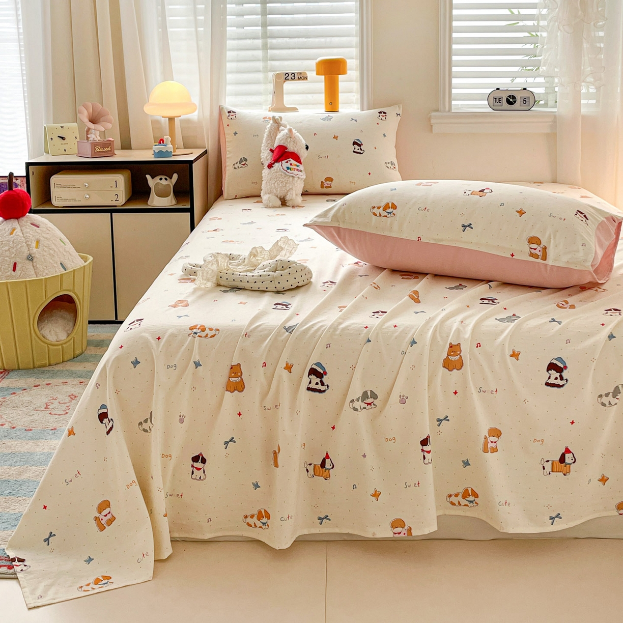 91家纺网 家纺一手货源 找家纺 纽缦家纺 2026新款A类105g四件套古法水洗棉单床单床单单件 洛奇