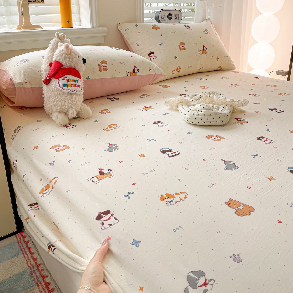 91家纺网 家纺一手货源 找家纺 纽缦家纺 2026新款A类105g四件套古法水洗棉单床单床单单件 洛奇