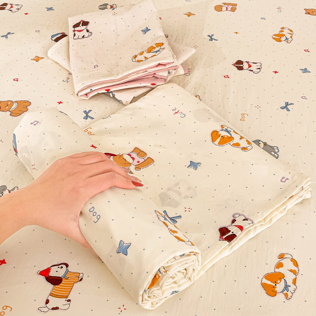 91家纺网 家纺一手货源 找家纺 纽缦家纺 2026新款A类105g四件套古法水洗棉单床单床单单件 洛奇