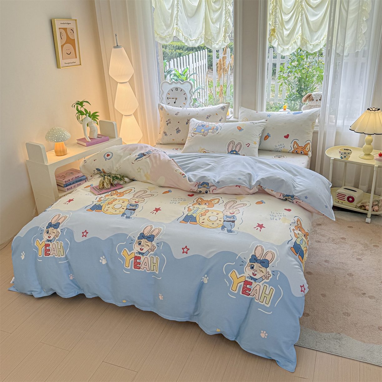 91家纺网 家纺一手货源 找家纺 女子家纺 2026新款全棉印花四件套系列 萌趣