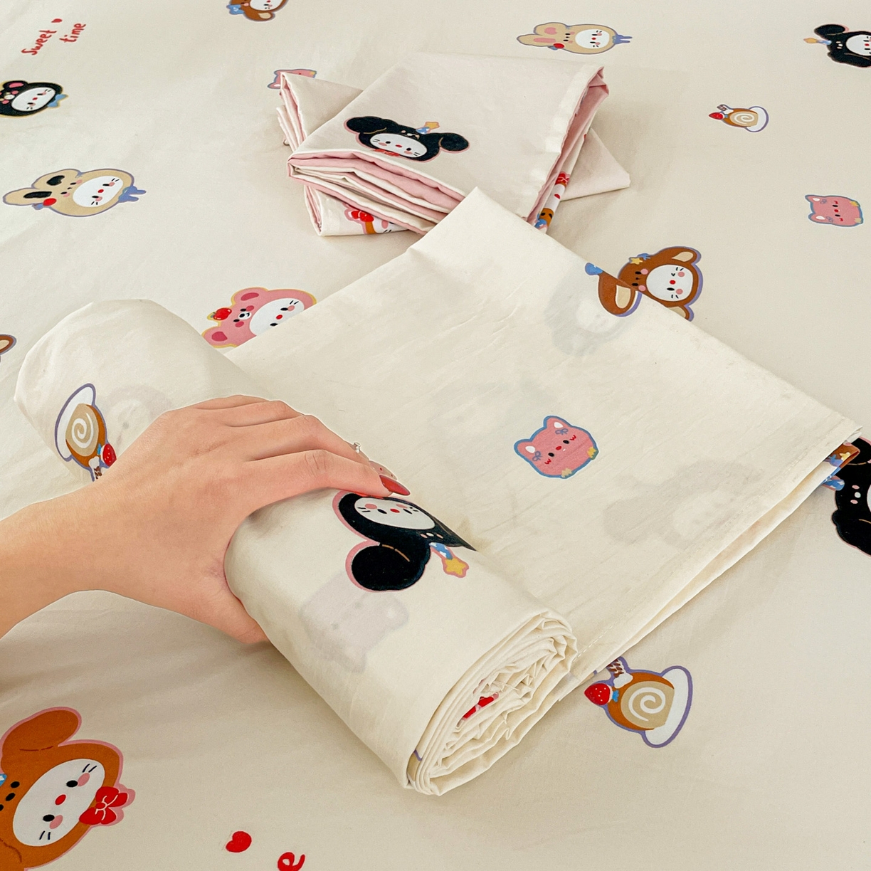 91家纺网 家纺一手货源 找家纺 纽缦家纺 2026新款A类105g四件套古法水洗棉单床单床单单件 慕尼