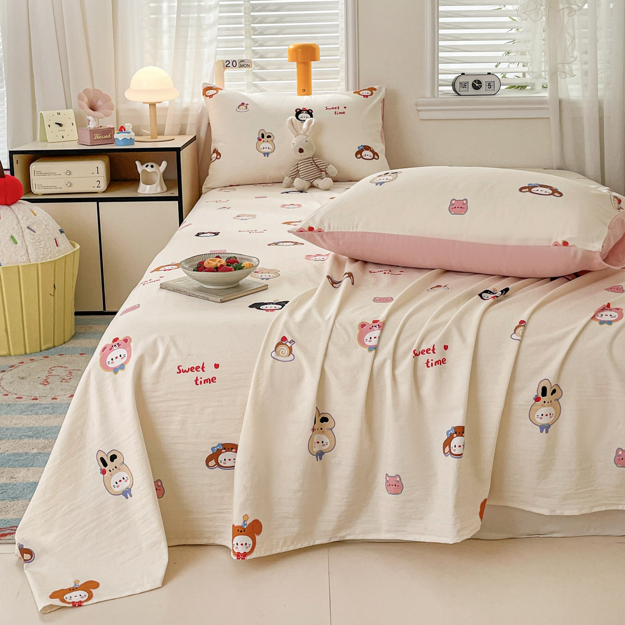 91家纺网 家纺一手货源 找家纺 纽缦家纺 2026新款A类105g四件套古法水洗棉单床单床单单件 慕尼