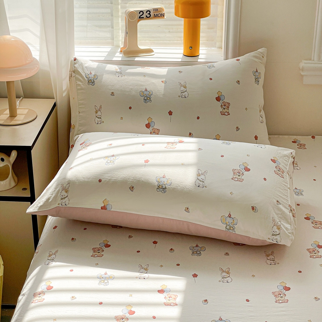 91家纺网 家纺一手货源 找家纺 纽缦家纺 2026新款A类105g四件套古法水洗棉单床单床单单件 小飞象