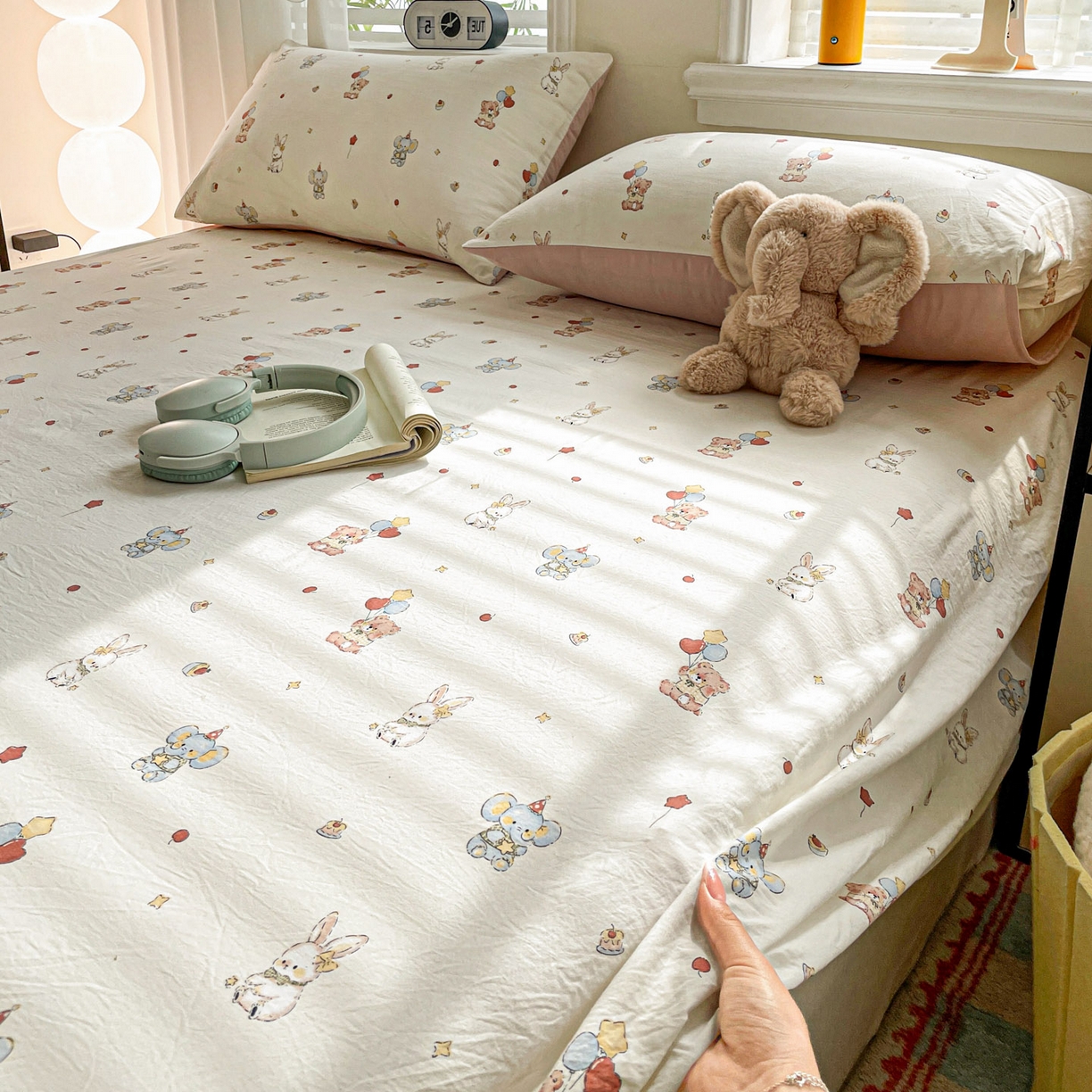 91家纺网 家纺一手货源 找家纺 纽缦家纺 2026新款A类105g四件套古法水洗棉单床单床单单件 小飞象