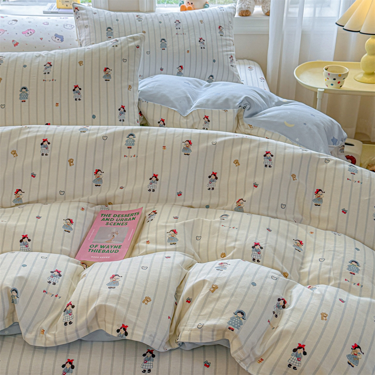 91家纺网 家纺一手货源 找家纺 女子家纺 2026新款全棉印花四件套系列 少女日记