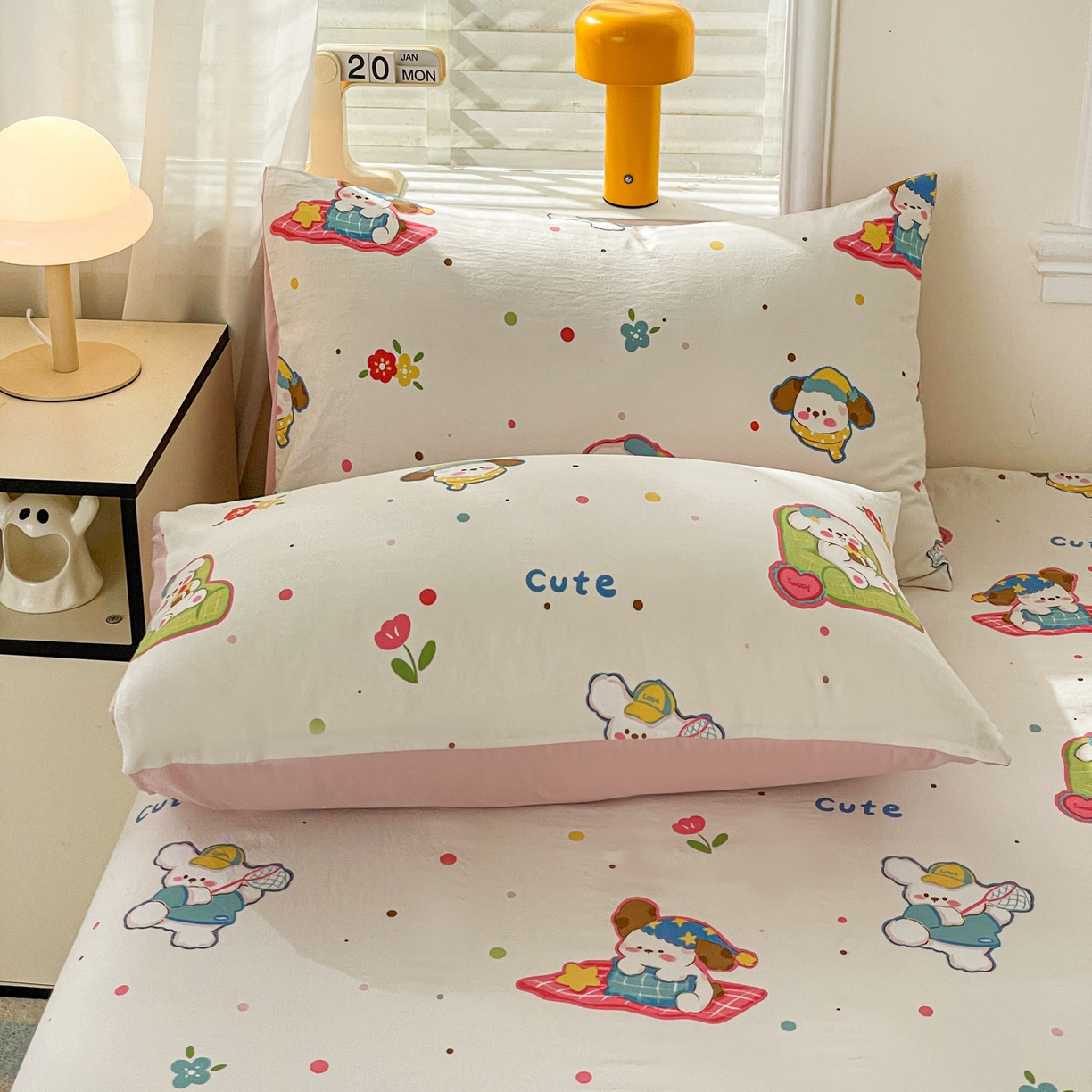 91家纺网 家纺一手货源 找家纺 纽缦家纺 2026新款A类105g四件套古法水洗棉单床单床单单件 心愿狗