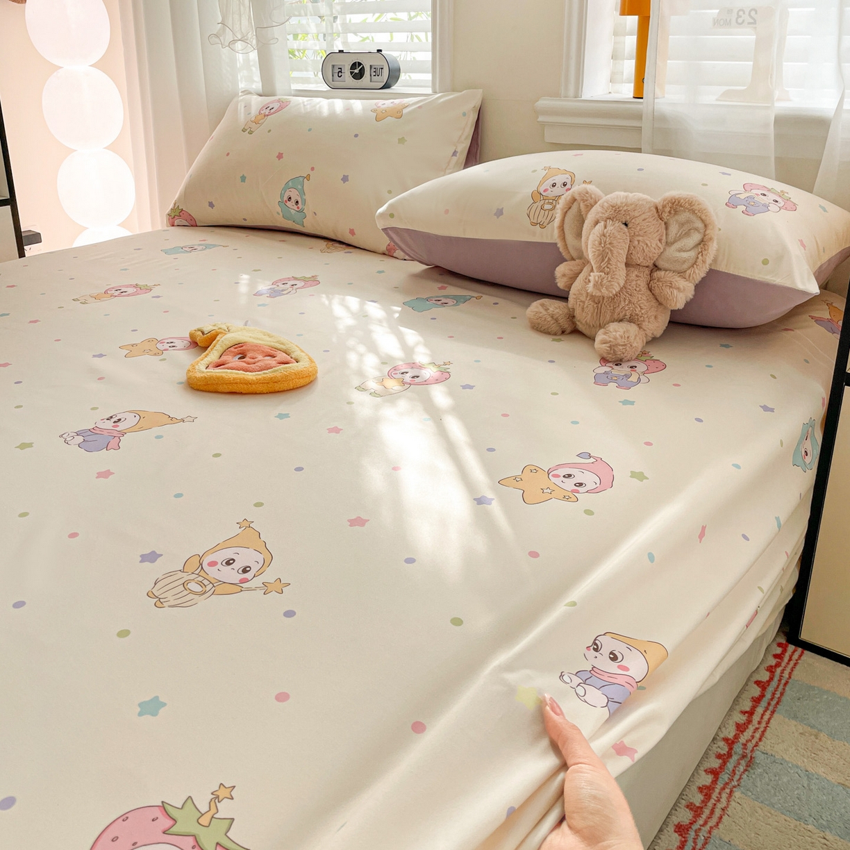 91家纺网 家纺一手货源 找家纺 纽缦家纺 2026新款A类105g四件套古法水洗棉单床单床单单件 星星