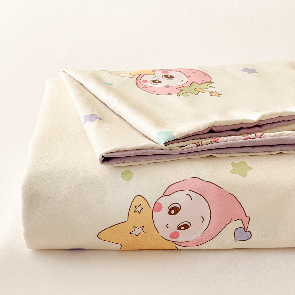 91家纺网 家纺一手货源 找家纺 纽缦家纺 2026新款A类105g四件套古法水洗棉单床单床单单件 星星