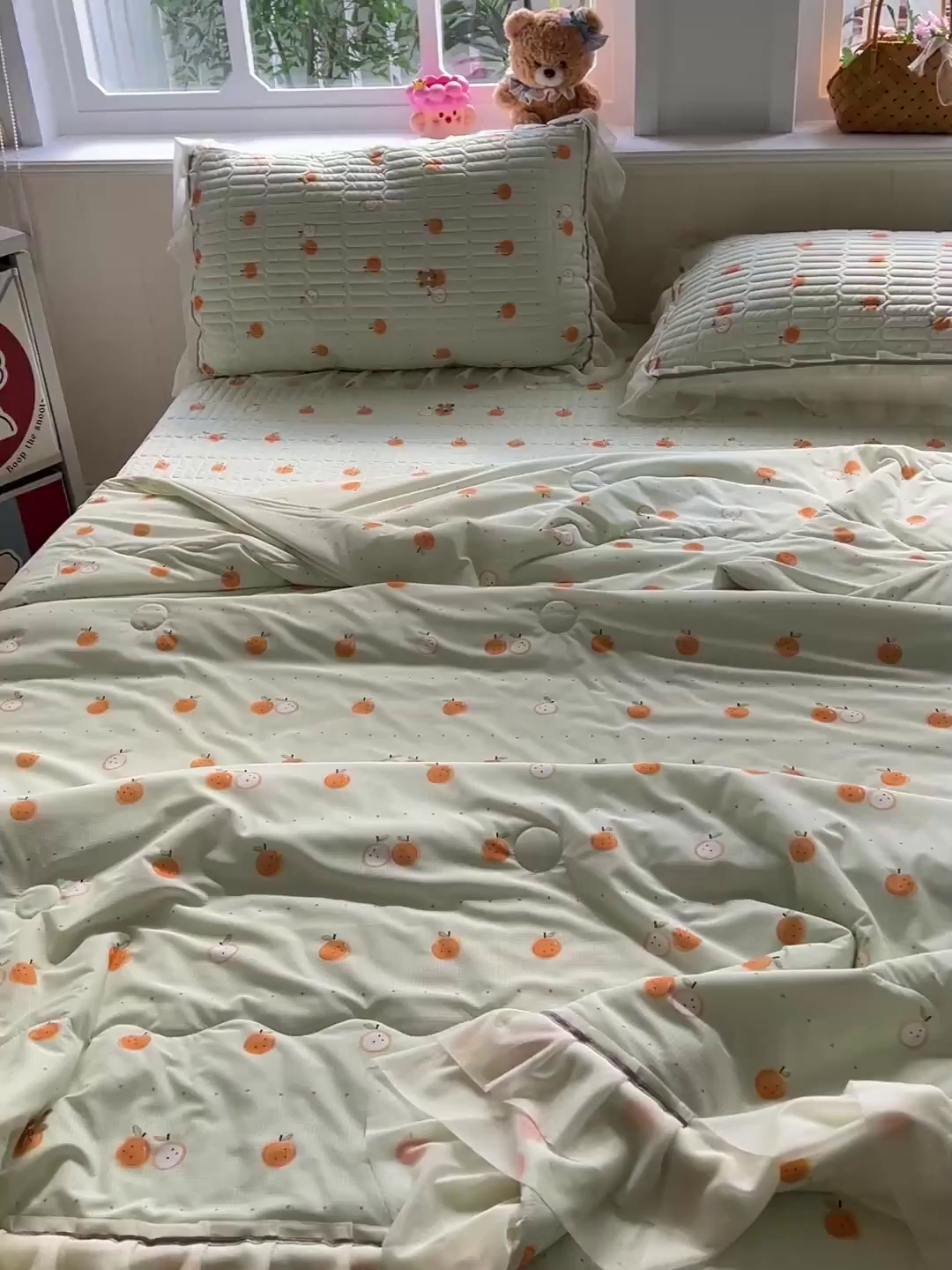 91家纺网 家纺一手货源 找家纺 富米莱单品馆 2026新款高奢维密花边冰肤格凉感夏凉被床盖夏被四件套 夏被床盖-小蜜橘