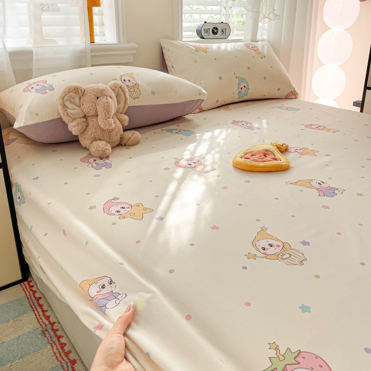 91家纺网 家纺一手货源 找家纺 纽缦家纺 2026新款A类105g四件套古法水洗棉单床单床单单件 星星