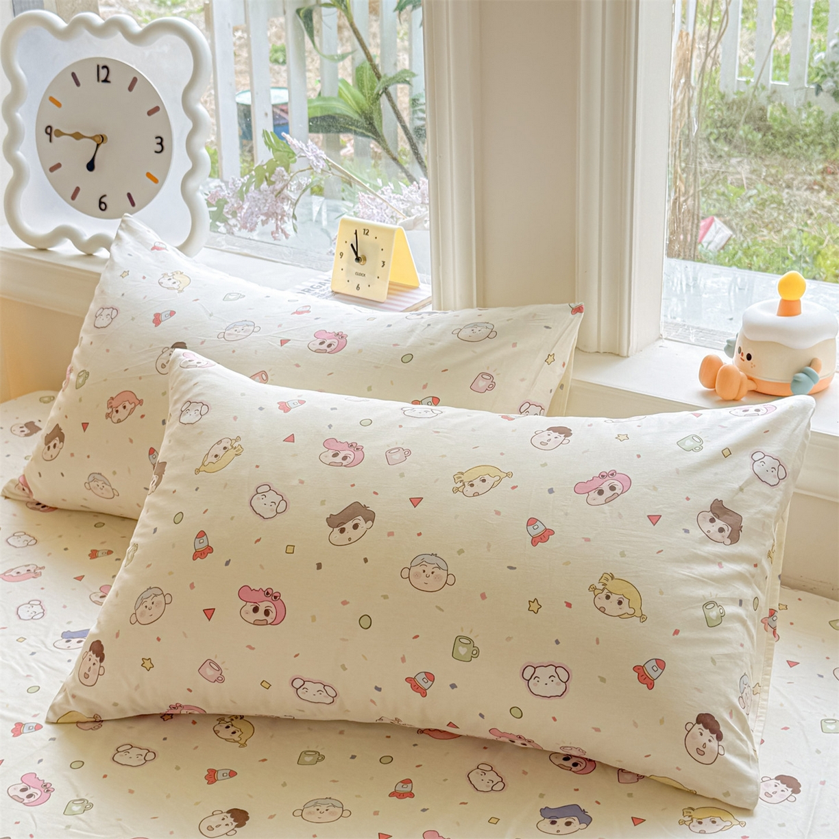 91家纺网 家纺一手货源 找家纺 女子家纺 2026新款全棉印花四件套系列 糖果幼儿园