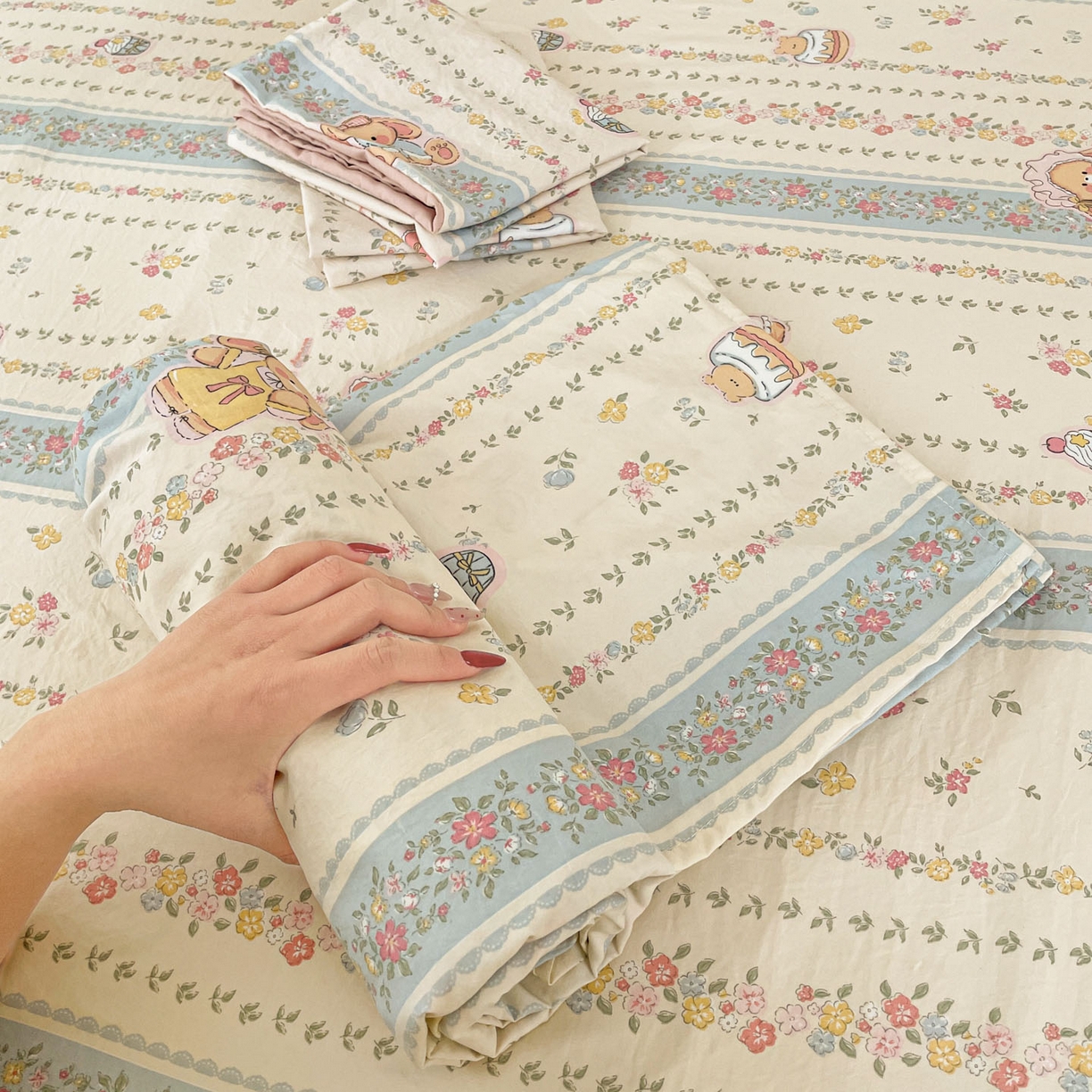 91家纺网 家纺一手货源 找家纺 纽缦家纺 2026新款A类105g四件套古法水洗棉单床单床单单件 幸运狗