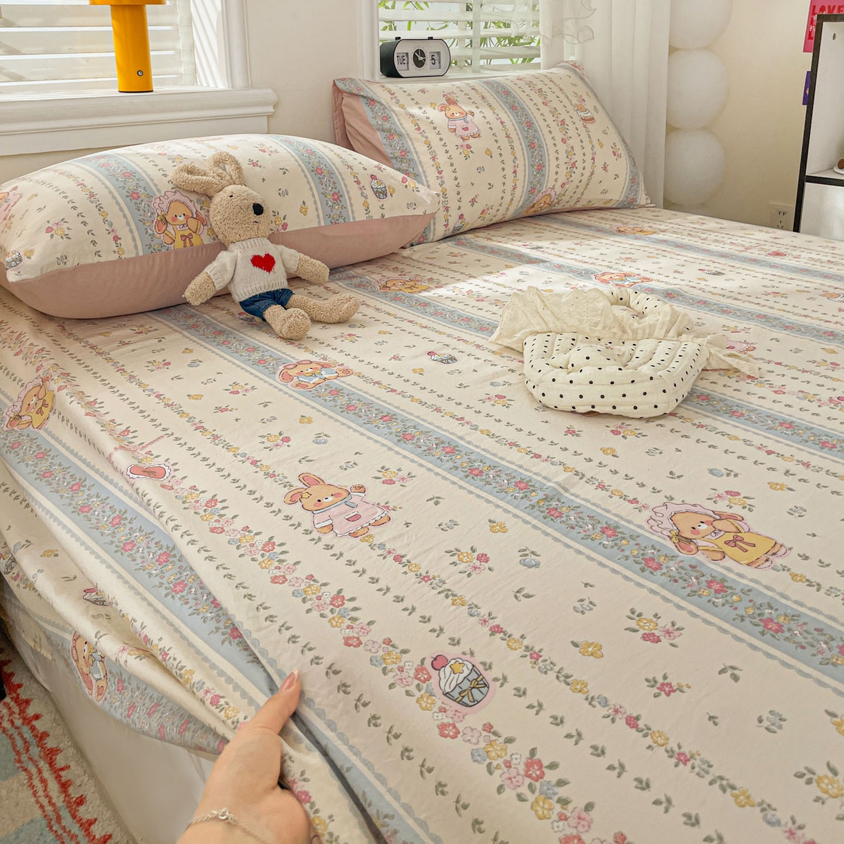 91家纺网 家纺一手货源 找家纺 纽缦家纺 2026新款A类105g四件套古法水洗棉单床单床单单件 幸运狗