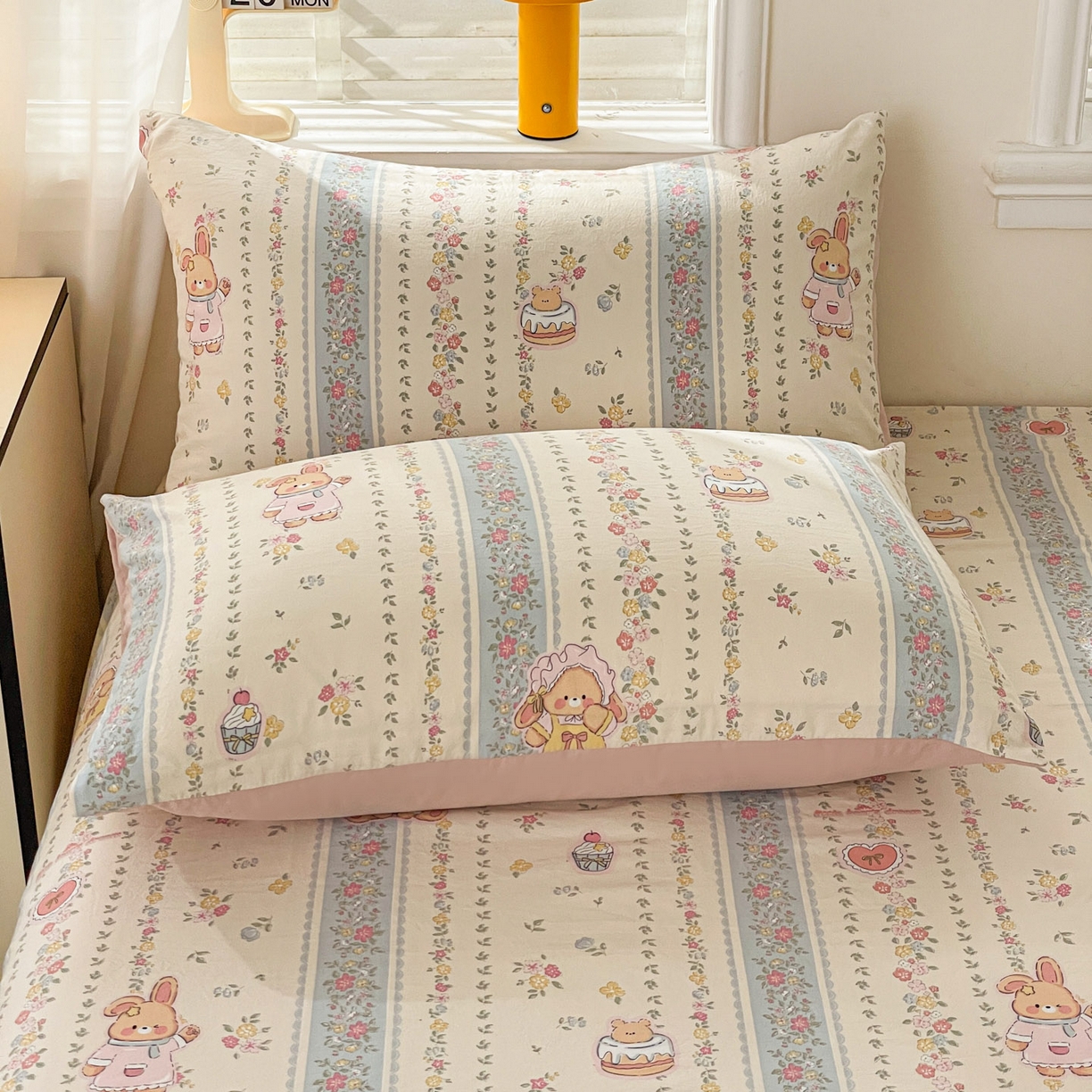 91家纺网 家纺一手货源 找家纺 纽缦家纺 2026新款A类105g四件套古法水洗棉单床单床单单件 幸运狗