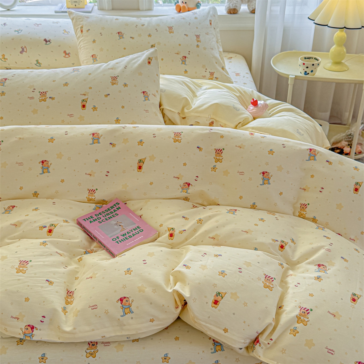 91家纺网 家纺一手货源 找家纺 女子家纺 2026新款全棉印花四件套系列 芝士星星仔