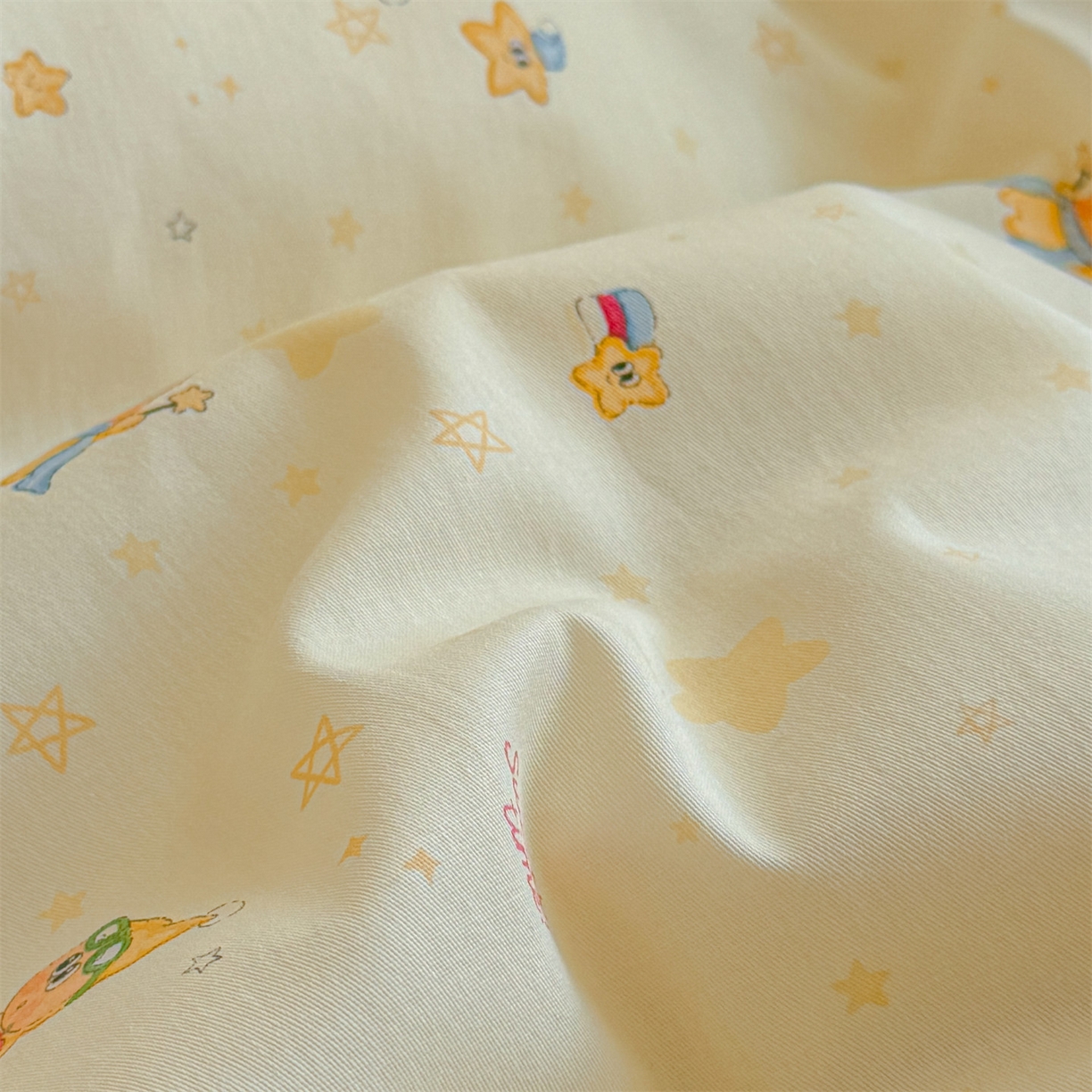 91家纺网 家纺一手货源 找家纺 女子家纺 2026新款全棉印花四件套系列 芝士星星仔