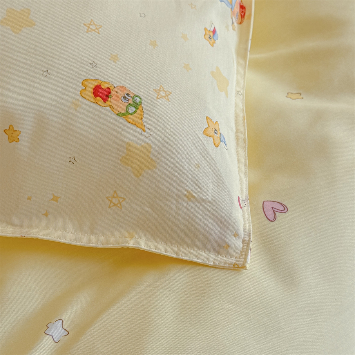 91家纺网 家纺一手货源 找家纺 女子家纺 2026新款全棉印花四件套系列 芝士星星仔