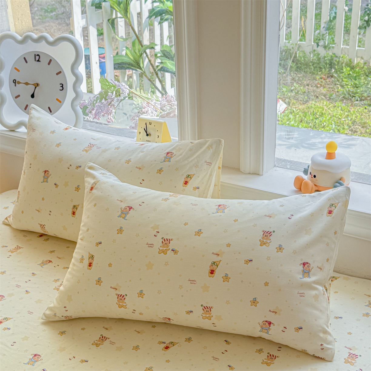 91家纺网 家纺一手货源 找家纺 女子家纺 2026新款全棉印花四件套系列 芝士星星仔