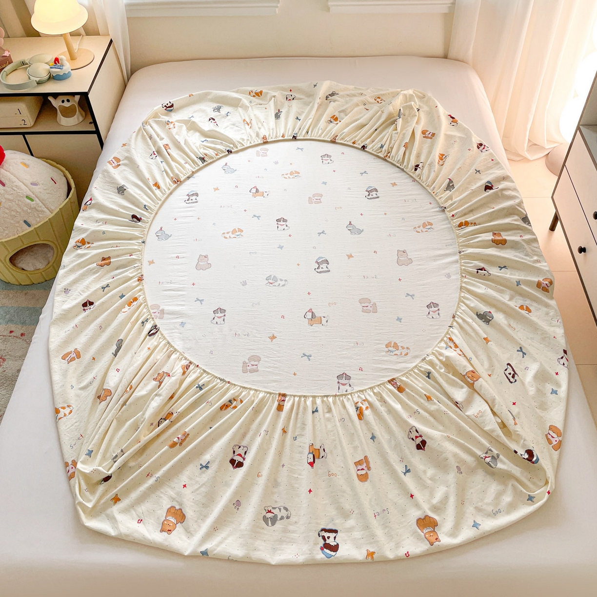 91家纺网 家纺一手货源 找家纺 （总）纽缦家纺 2026新款A类105g四件套古法水洗棉单床笠单品床笠床笠单件