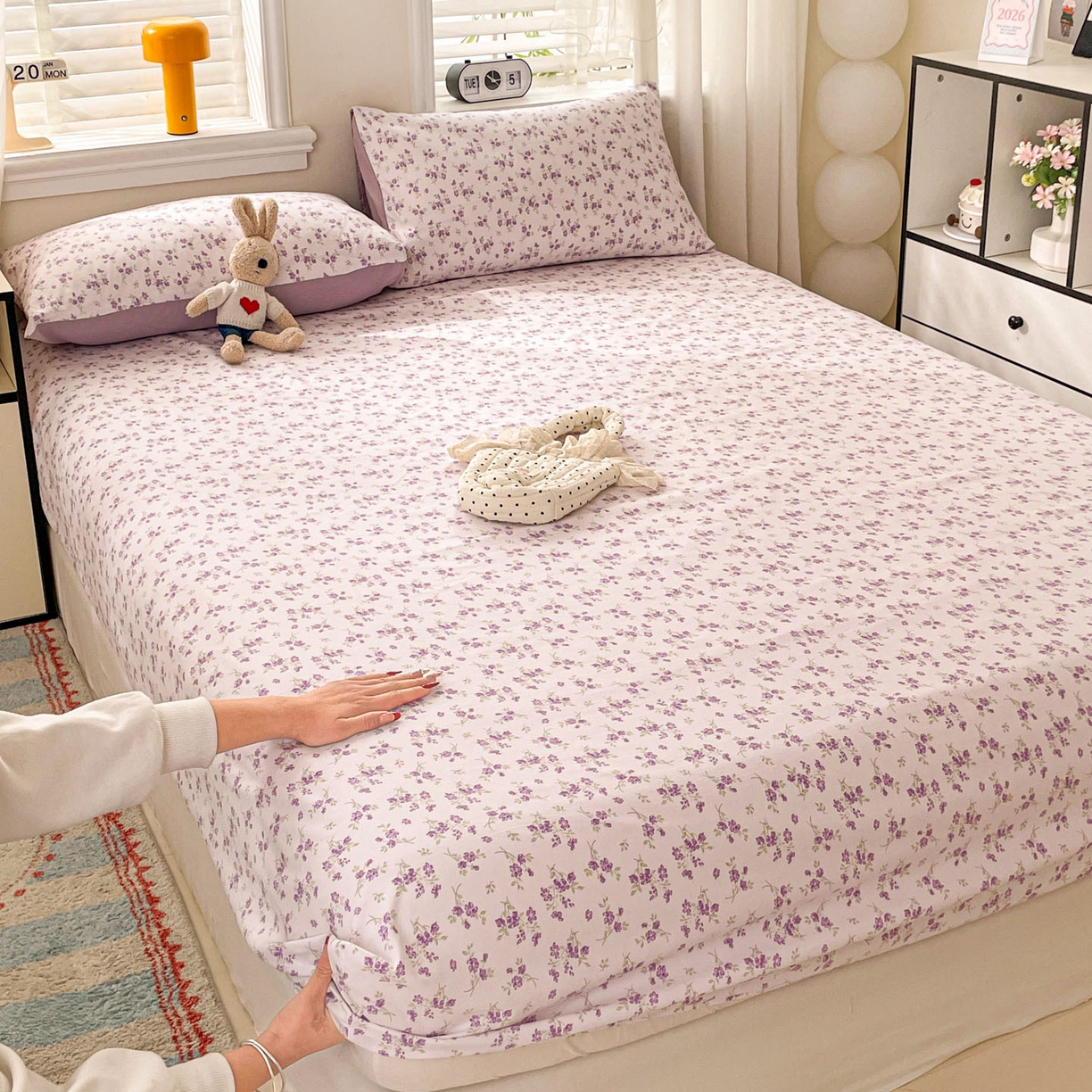 91家纺网 家纺一手货源 找家纺 （总）纽缦家纺 2026新款A类105g四件套古法水洗棉单床笠单品床笠床笠单件