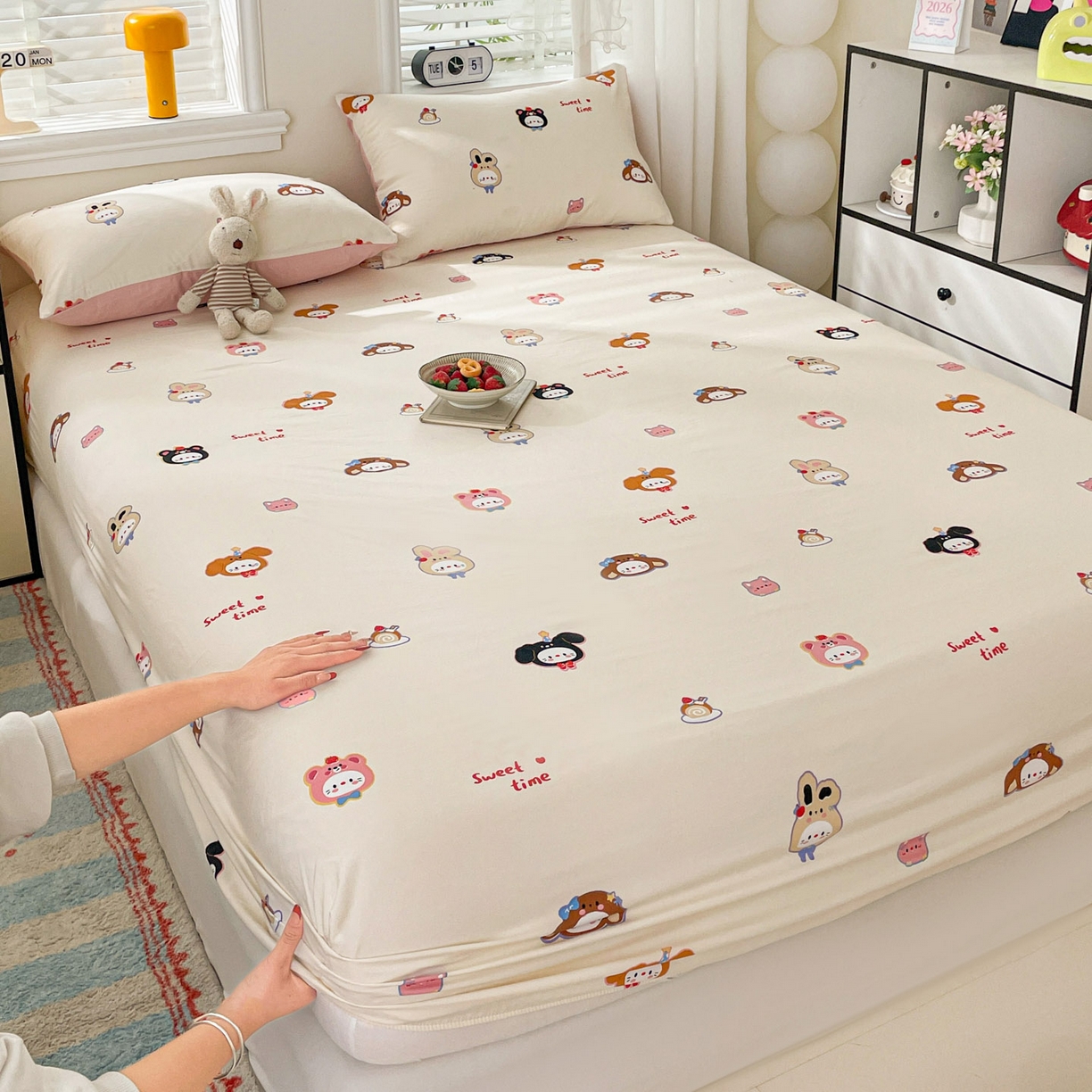 91家纺网 家纺一手货源 找家纺 （总）纽缦家纺 2026新款A类105g四件套古法水洗棉单床笠单品床笠床笠单件