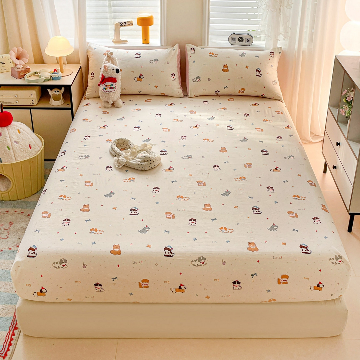 91家纺网 家纺一手货源 找家纺 纽缦家纺 2026新款A类105g四件套古法水洗棉单床笠单品床笠床笠单件 洛奇