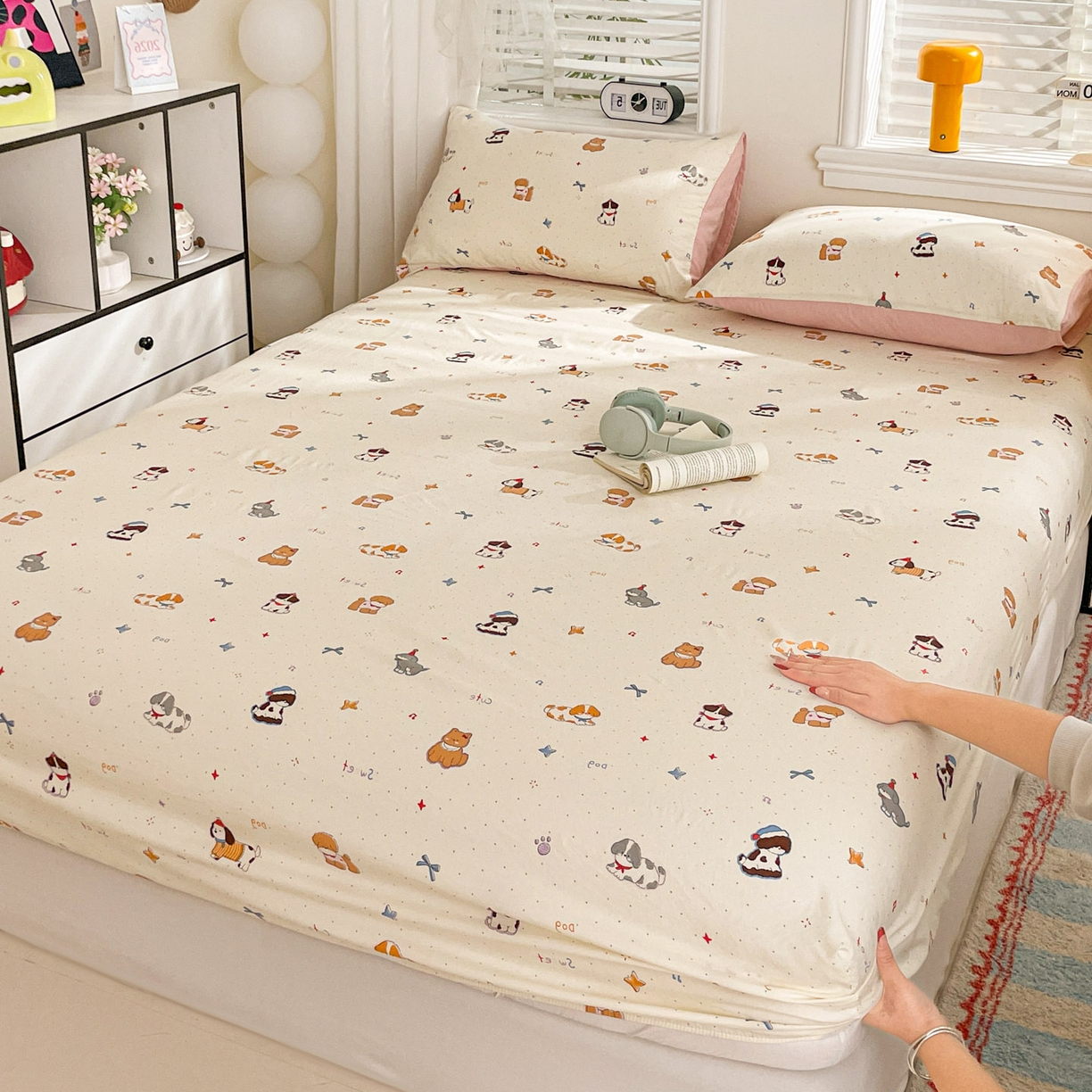 91家纺网 家纺一手货源 找家纺 纽缦家纺 2026新款A类105g四件套古法水洗棉单床笠单品床笠床笠单件 洛奇