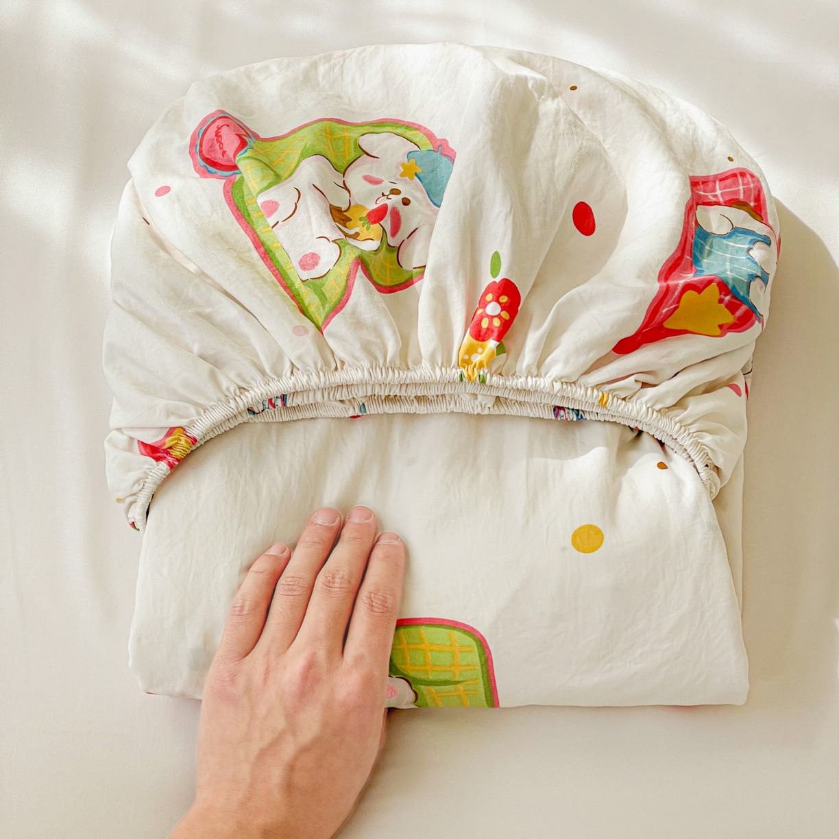 91家纺网 家纺一手货源 找家纺 纽缦家纺 2026新款A类105g四件套古法水洗棉单床笠单品床笠床笠单件 心愿狗