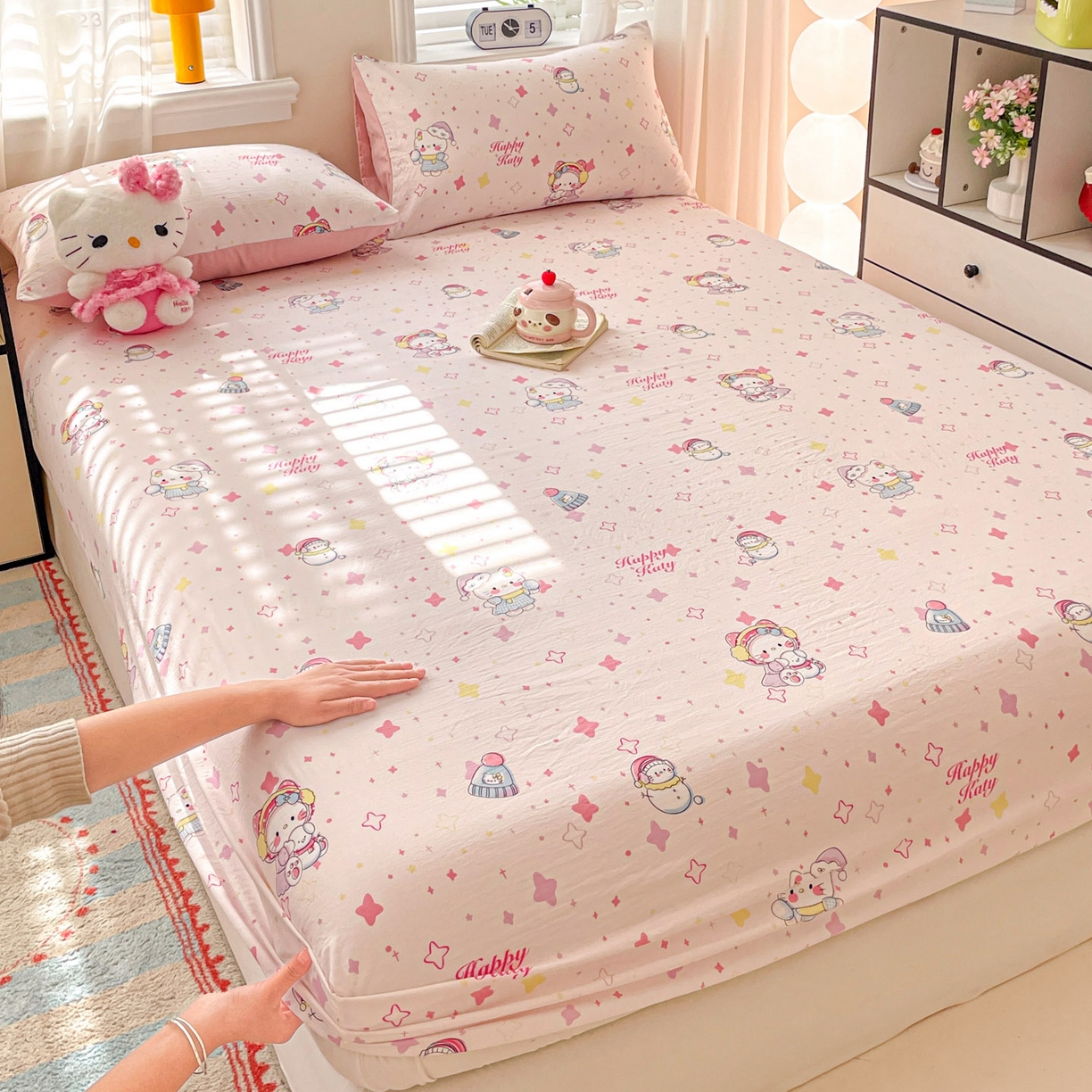 纽缦家纺 2026新款A类105g四件套古法水洗棉单床笠单品床笠床笠单件 安娜