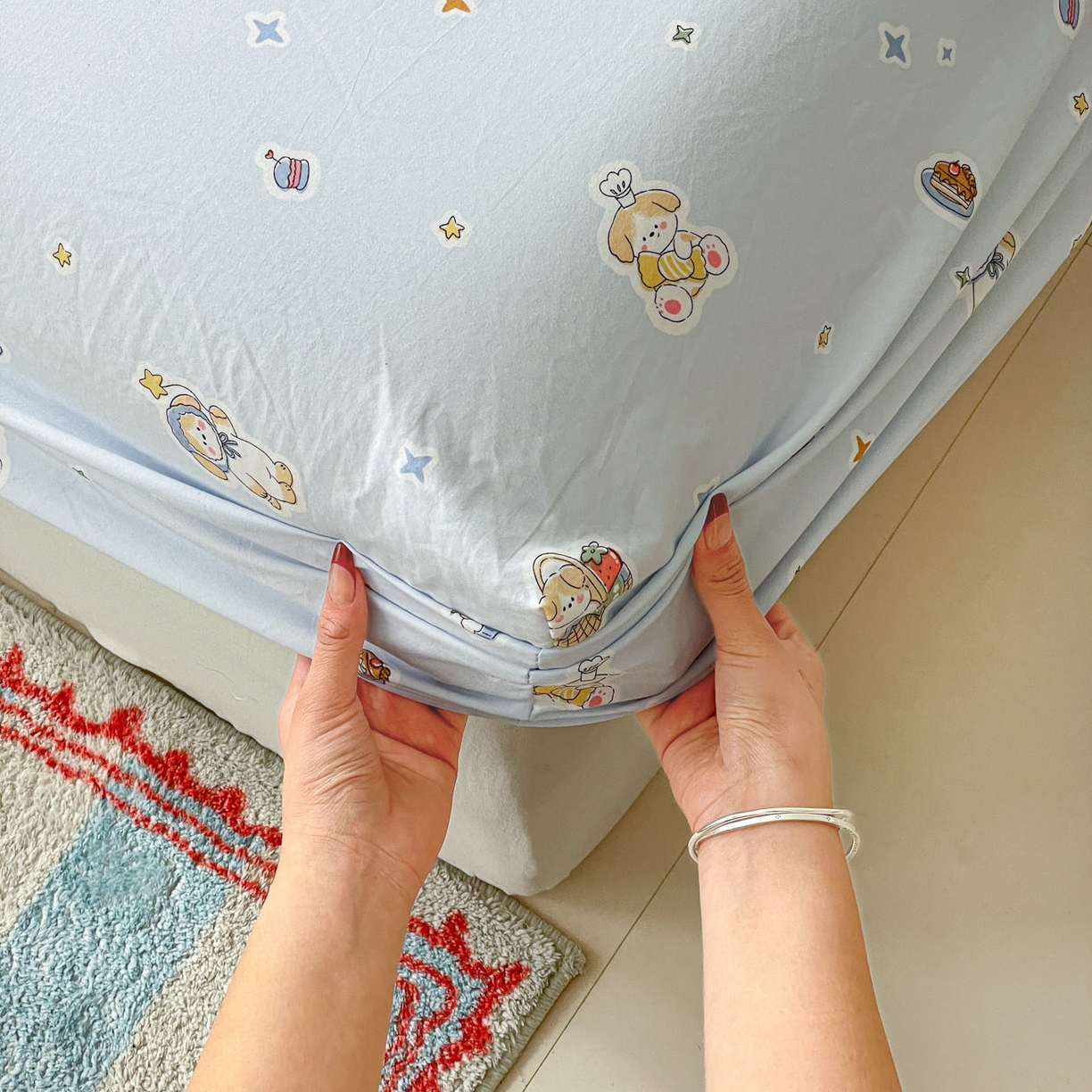 91家纺网 家纺一手货源 找家纺 纽缦家纺 2026新款A类105g四件套古法水洗棉单床笠单品床笠床笠单件 安琪拉