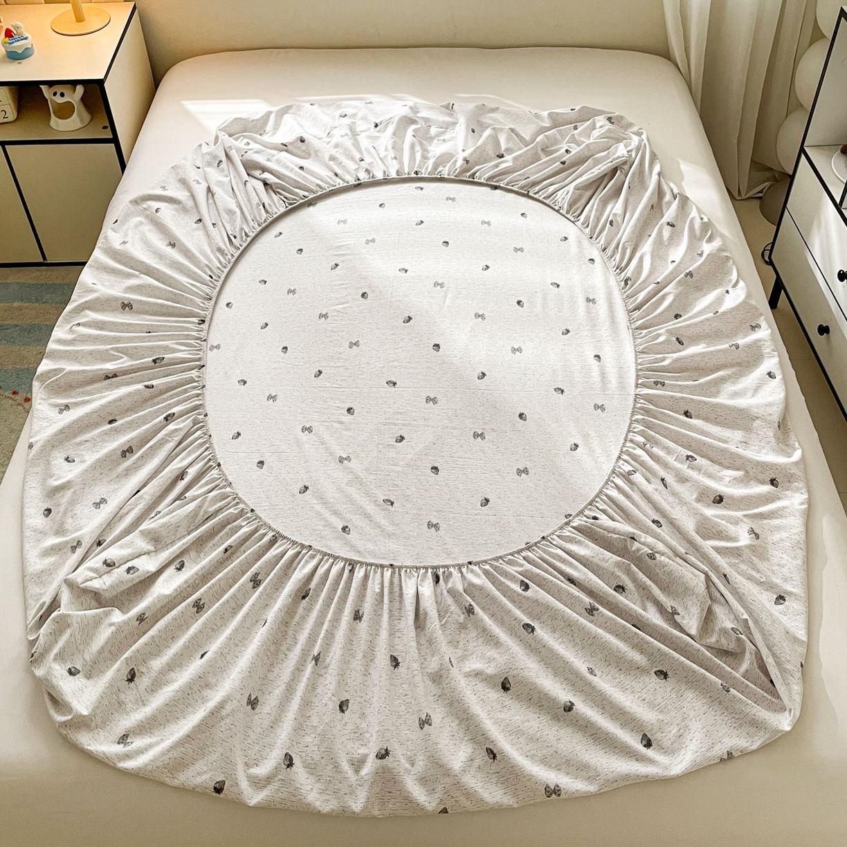 91家纺网 家纺一手货源 找家纺 纽缦家纺 2026新款A类105g四件套古法水洗棉单床笠单品床笠床笠单件 初春灰