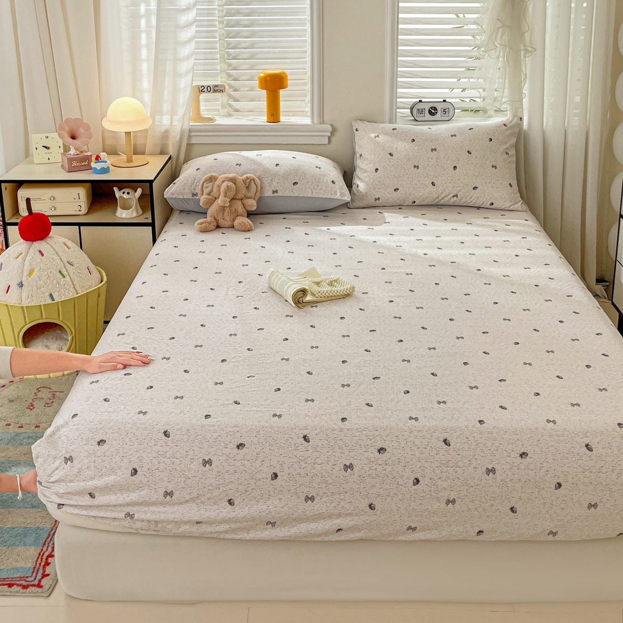 91家纺网 家纺一手货源 找家纺 纽缦家纺 2026新款A类105g四件套古法水洗棉单床笠单品床笠床笠单件 初春灰