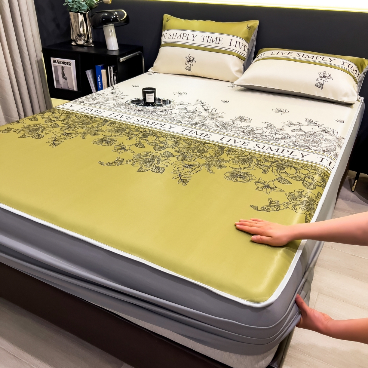 91家纺网 家纺一手货源 找家纺 （总）柏薇 2026新款数码印花超级凉感席床笠款