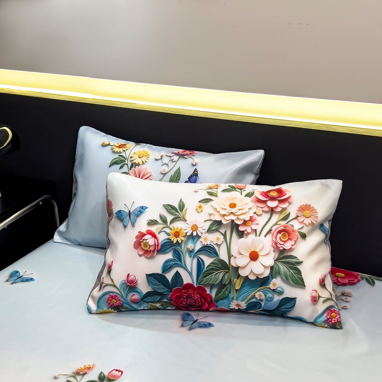 91家纺网 家纺一手货源 找家纺 柏薇 2026新款数码印花超级凉感席床笠款 晚棠