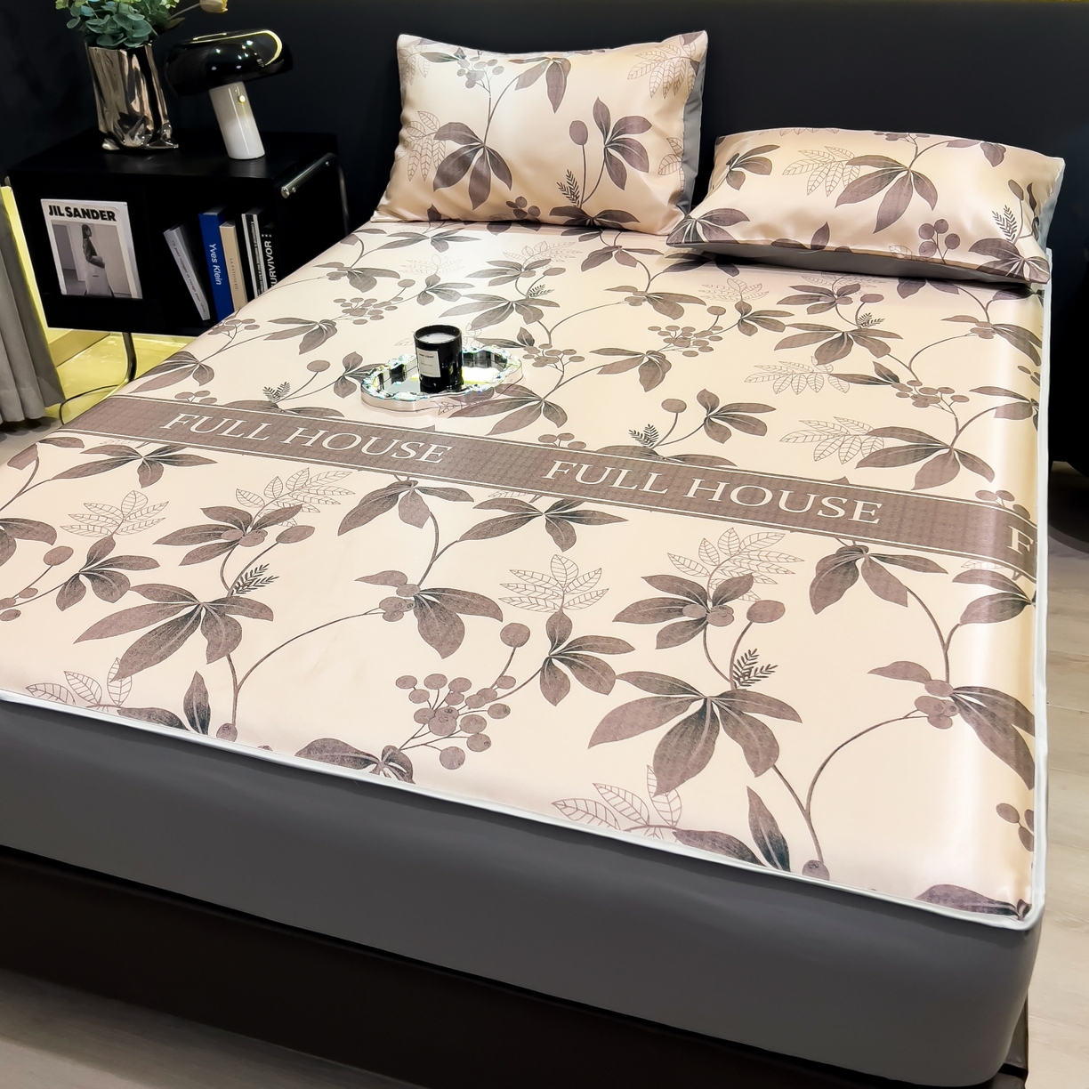 91家纺网 家纺一手货源 找家纺 柏薇 2026新款数码印花超级凉感席床笠款 莼季