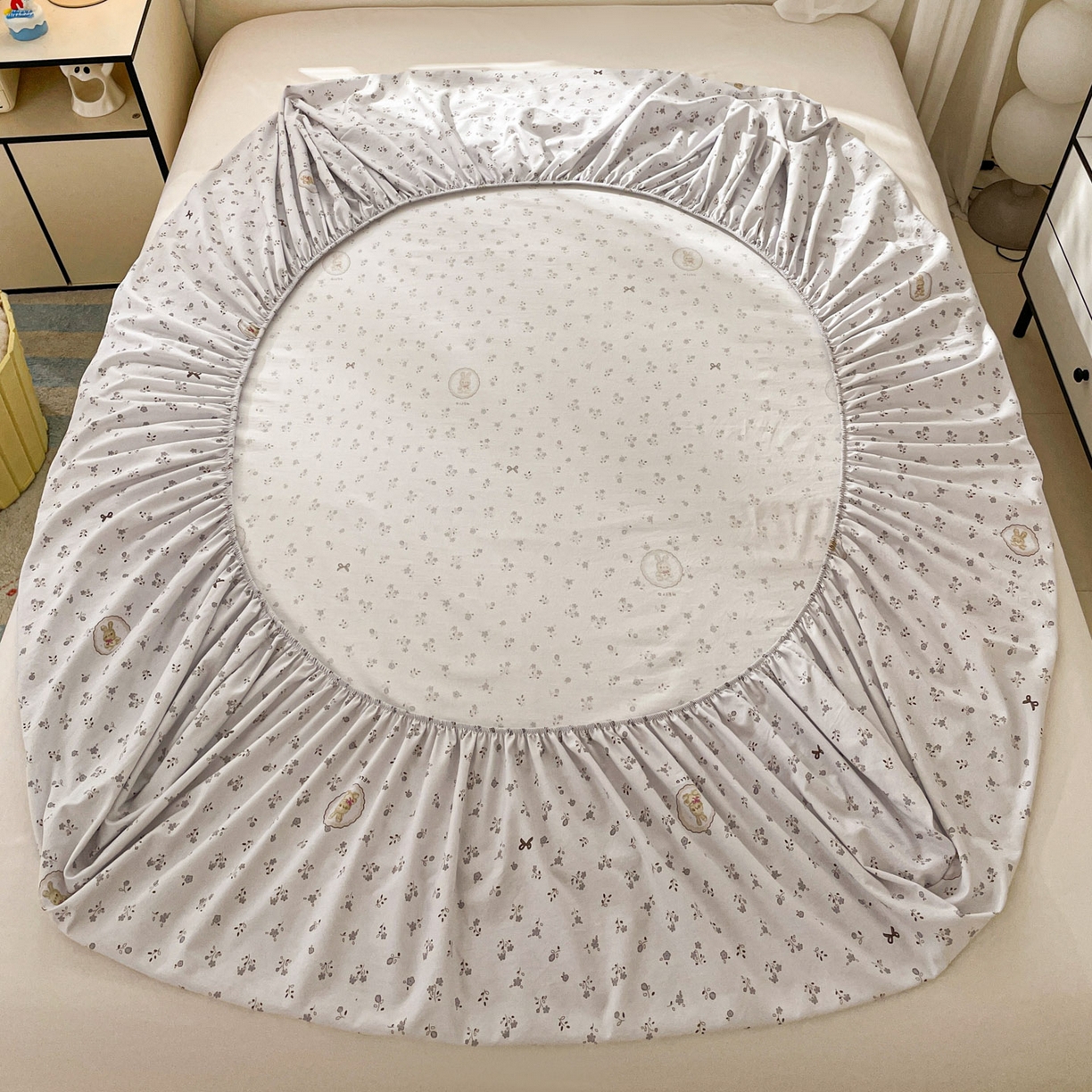 91家纺网 家纺一手货源 找家纺 纽缦家纺 2026新款A类105g四件套古法水洗棉单床笠单品床笠床笠单件 恋空灰