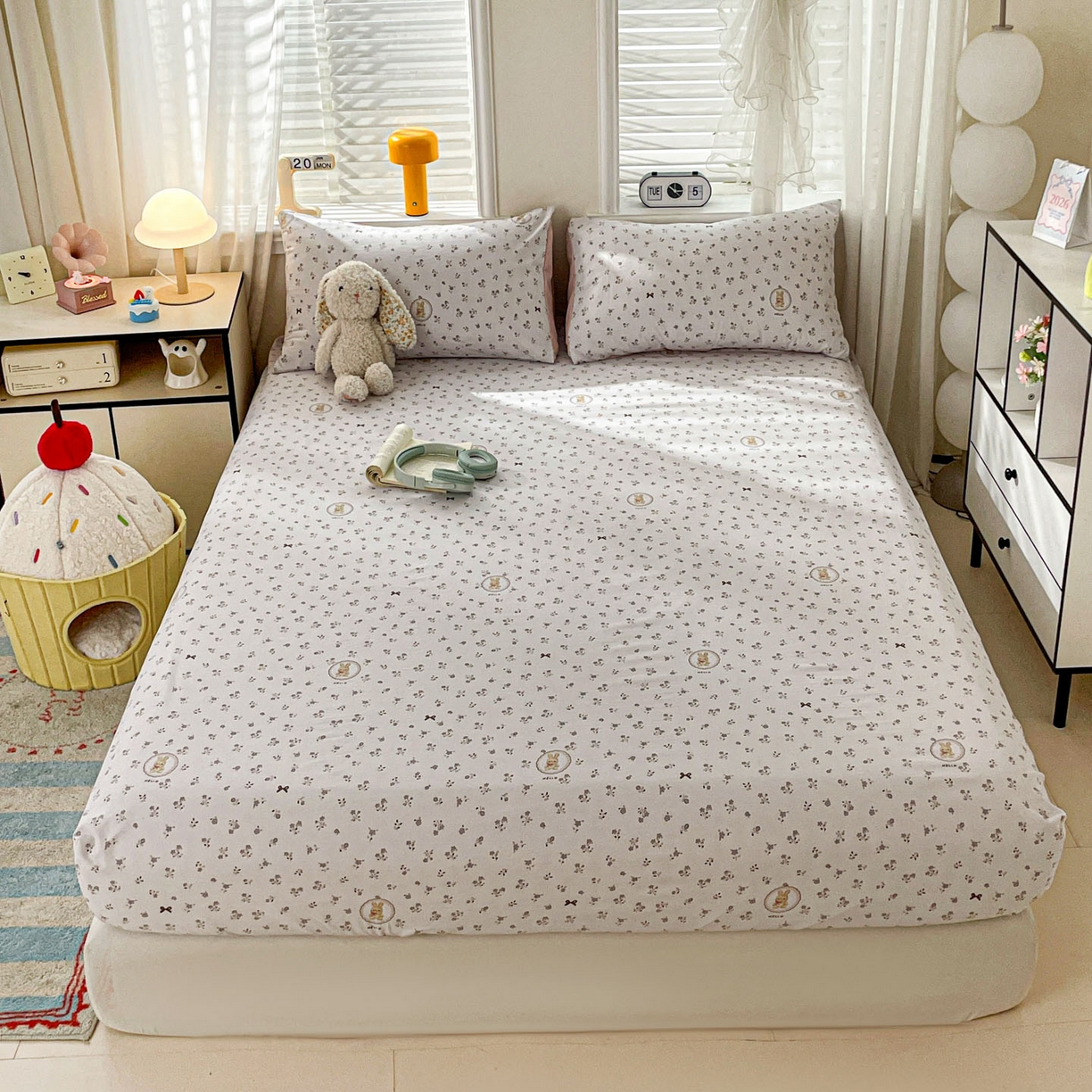 91家纺网 家纺一手货源 找家纺 纽缦家纺 2026新款A类105g四件套古法水洗棉单床笠单品床笠床笠单件 恋空灰