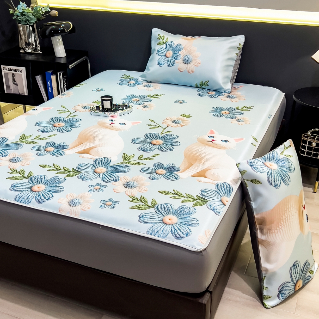 91家纺网 家纺一手货源 找家纺 柏薇 2026新款数码印花超级凉感席床笠款 拾光者