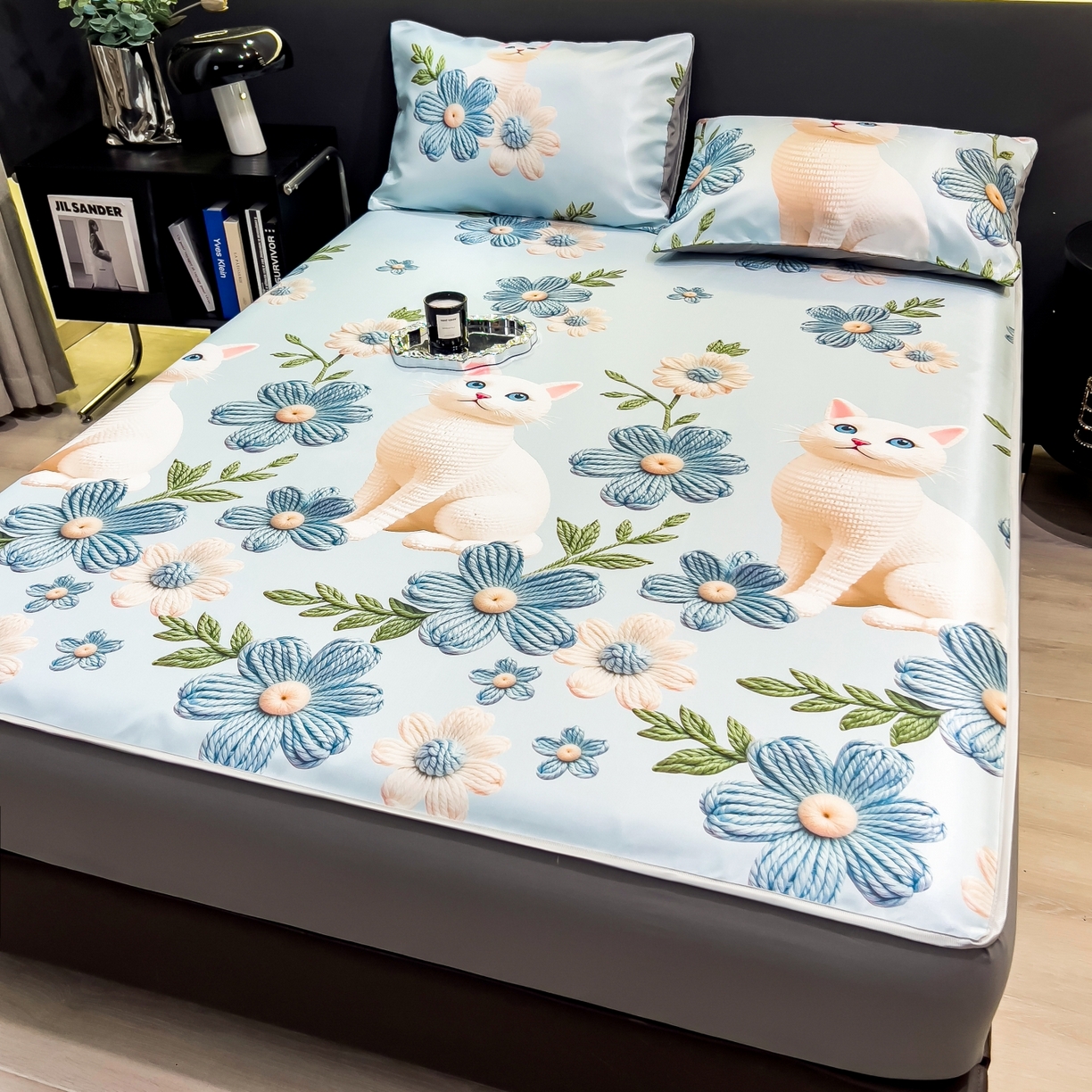 91家纺网 家纺一手货源 找家纺 柏薇 2026新款数码印花超级凉感席床笠款 拾光者