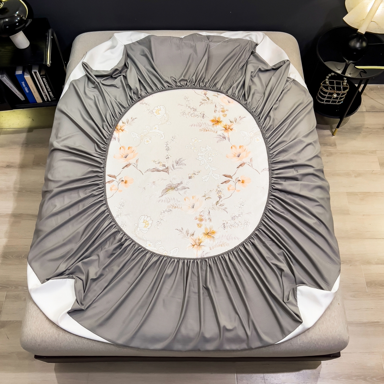 91家纺网 家纺一手货源 找家纺 柏薇 2026新款数码印花超级凉感席床笠款 夏简