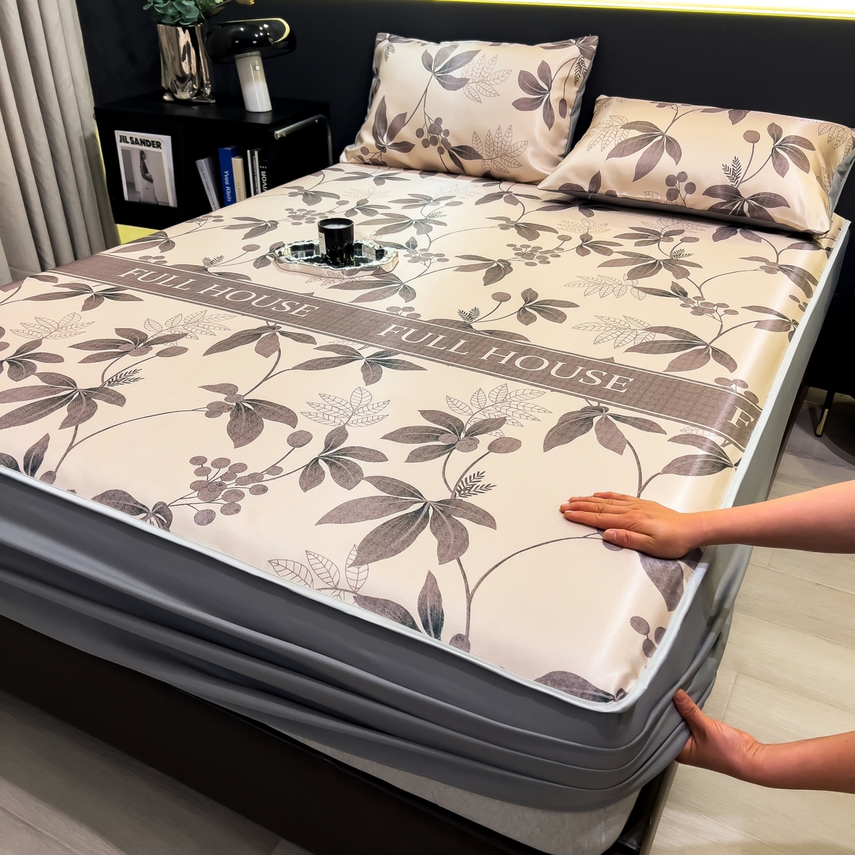 柏薇 2026新款数码印花超级凉感席床笠款 莼季