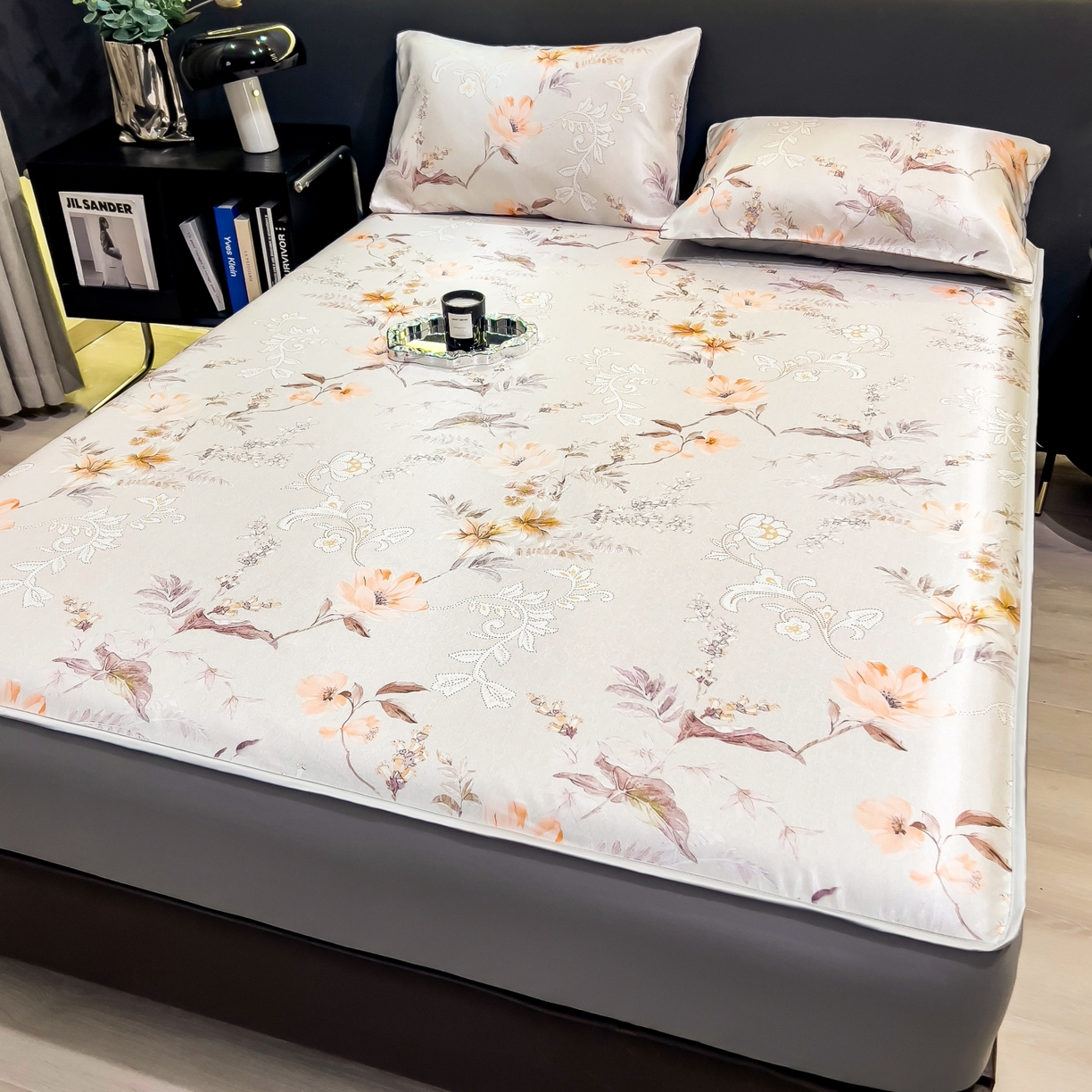 91家纺网 家纺一手货源 找家纺 柏薇 2026新款数码印花超级凉感席床笠款 夏简