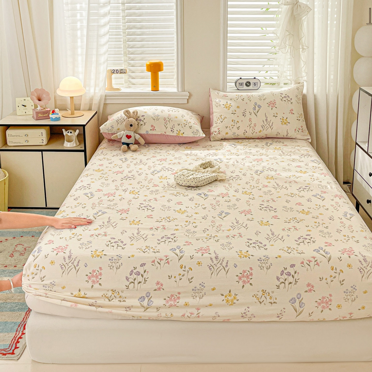 91家纺网 家纺一手货源 找家纺 纽缦家纺 2026新款A类105g四件套古法水洗棉单床笠单品床笠床笠单件 聆风