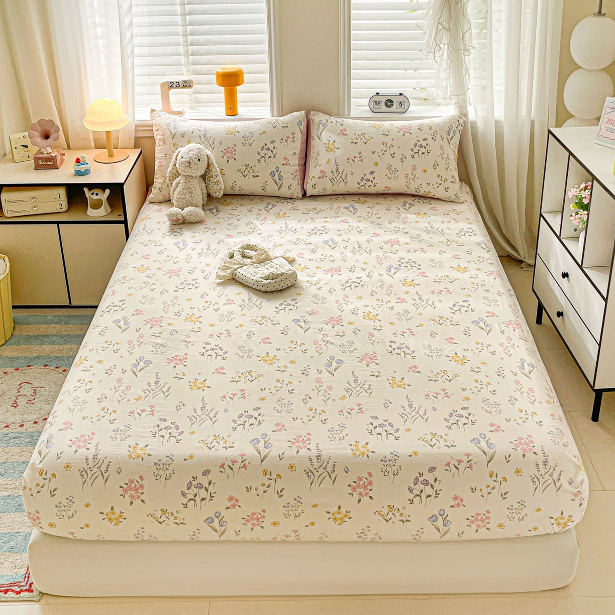 91家纺网 家纺一手货源 找家纺 纽缦家纺 2026新款A类105g四件套古法水洗棉单床笠单品床笠床笠单件 聆风