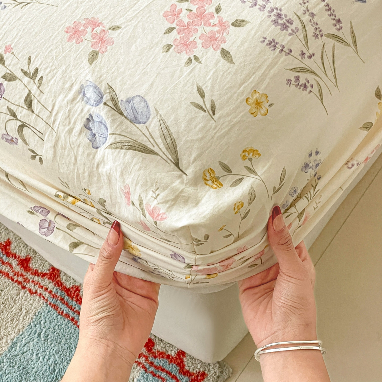 91家纺网 家纺一手货源 找家纺 纽缦家纺 2026新款A类105g四件套古法水洗棉单床笠单品床笠床笠单件 聆风